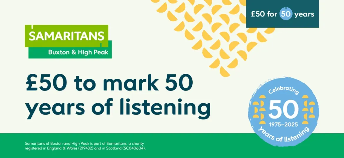 £50 for 50 years of Samaritans of Buxton and High Peak