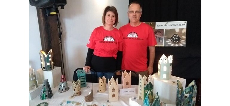 Chris is raising money for World Bicycle Relief through sale of his pottery